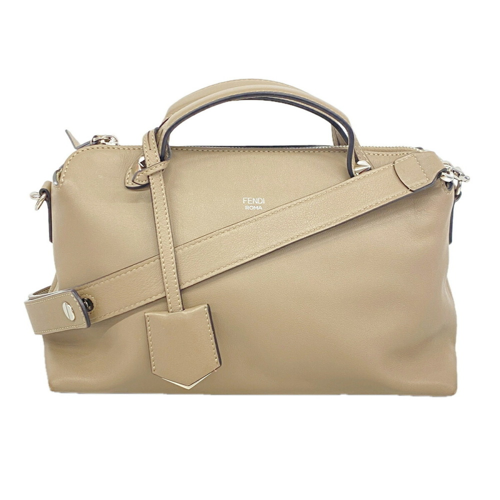 Fendi By The Way Leather Handbag, Beige, 2-way bag for women